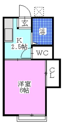 ロータスハイツBの物件間取画像